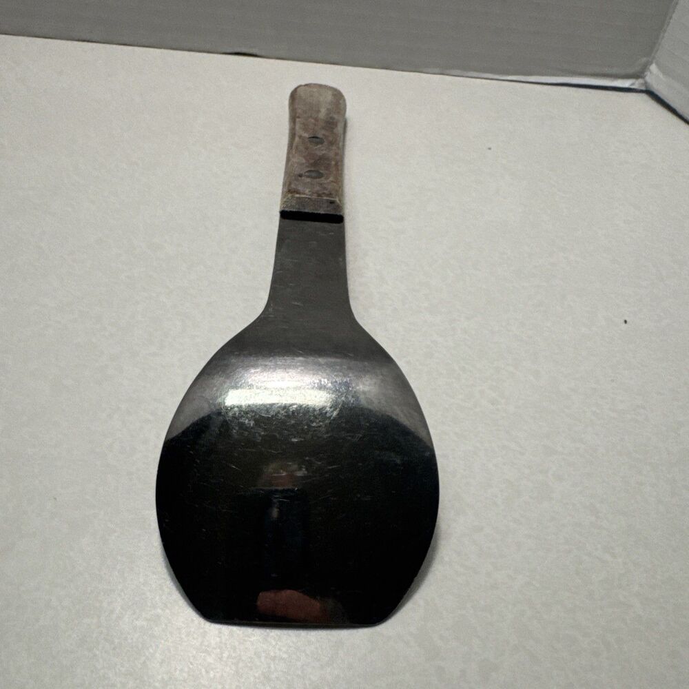 Vtg Vernco Ice Cream Spade Spoon Scoop Stainless w Wood Handle Vernon Co